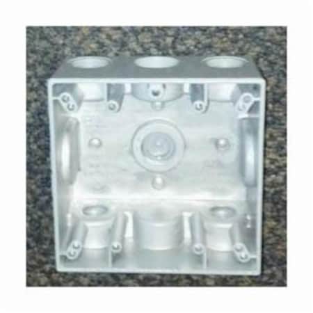 Mulberry Electrical Box, 30.5 cu in, Outlet Box Type, 2 Gangs, Aluminum, Square Shape 30245